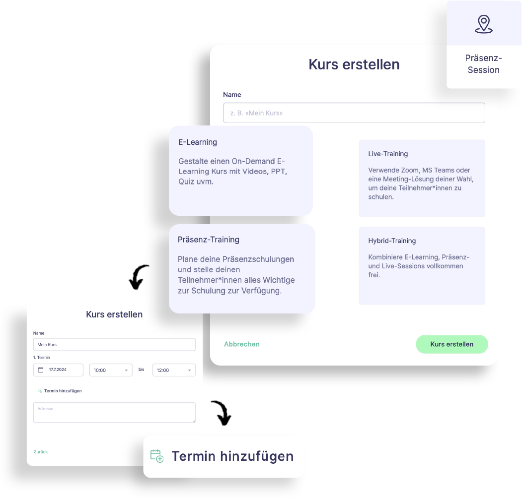 Online- und Präsenzkurse erstellen